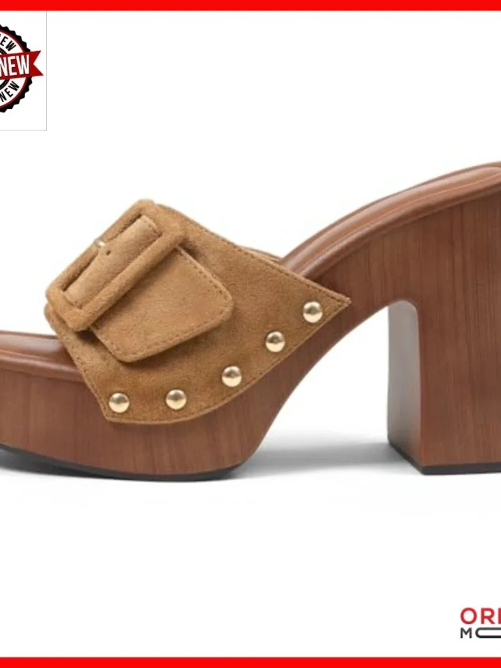 Platform Chunky Heel Sandals Slip On Mules 4.33 Inch Heel Party Shoes